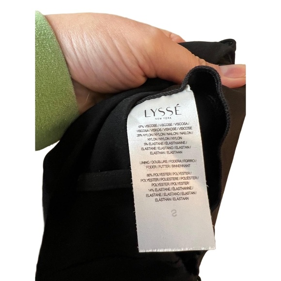 Lyssé Black Straight Leg Pants With Belt Loops Womens Size Small Stretch - Picture 6 of 7